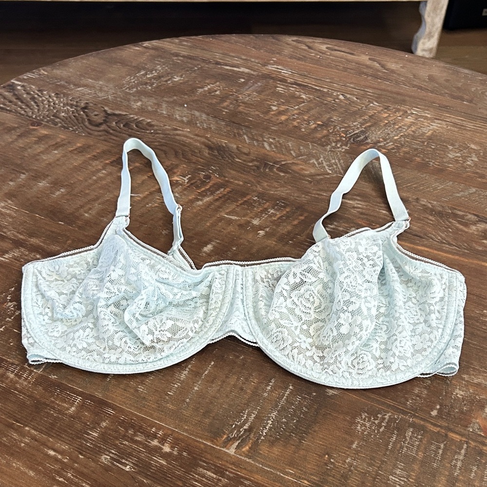 Maidenform Lace Unlined Underwire Bra - Soft Blue SZ 40 DD